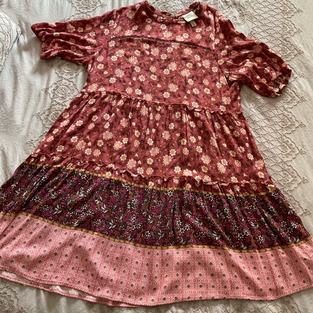 Knox Rose Kids Dress in Pink and Red Floral